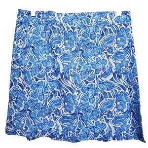 Ripskirt Hawaii Blue Floral Tropical Hool & Loop Wrap Skirt w/Pockets Size Large